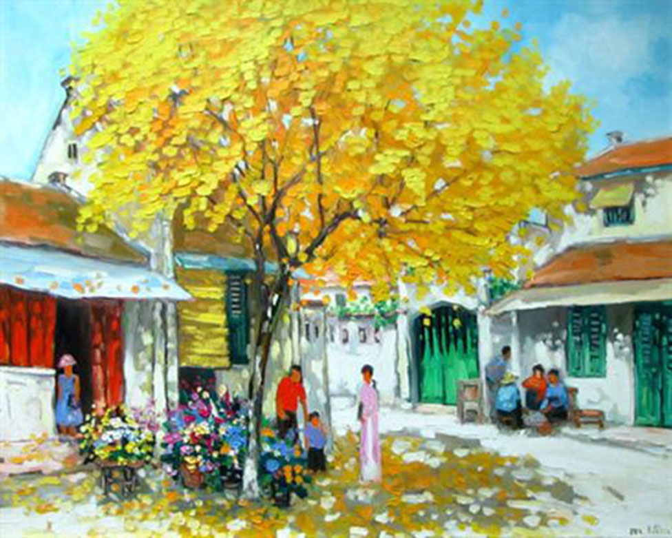 Autumn season 2-LM - Oil on Canvas painting by Vietnamese Artist Lam Manh