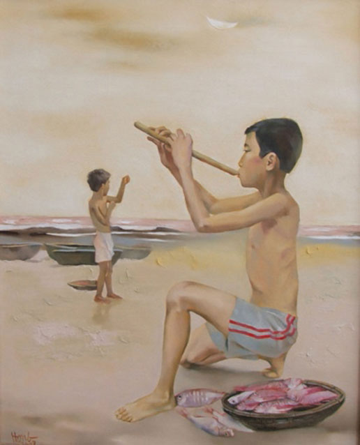 Evening on the beach-Original Vietnamese Art Gallery