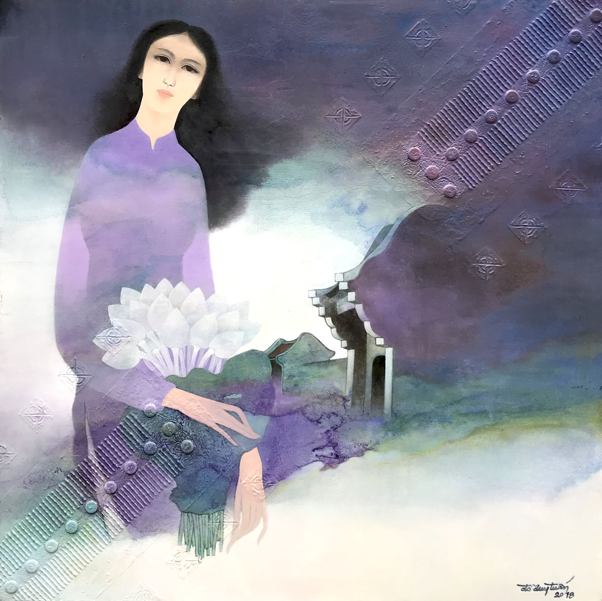 Lady with Lotus-90x90