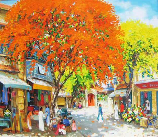 The summer in Hanoi 05-Original Vietnamese Art