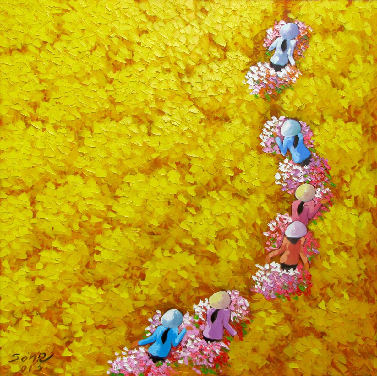 Yellow flower field 2-Original Vietnamese Art