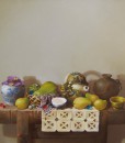 Still-life with fruit and antique pots 02-Original Vietnamese Art