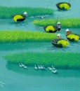 Paddy field 04-Vietnamese Painting