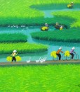 Paddy field-Vietnamese Painting