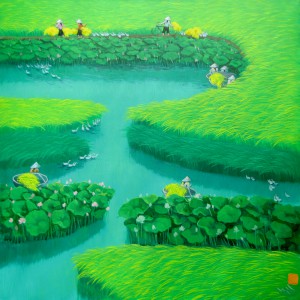 Lotus on the rice field 1-90x90
