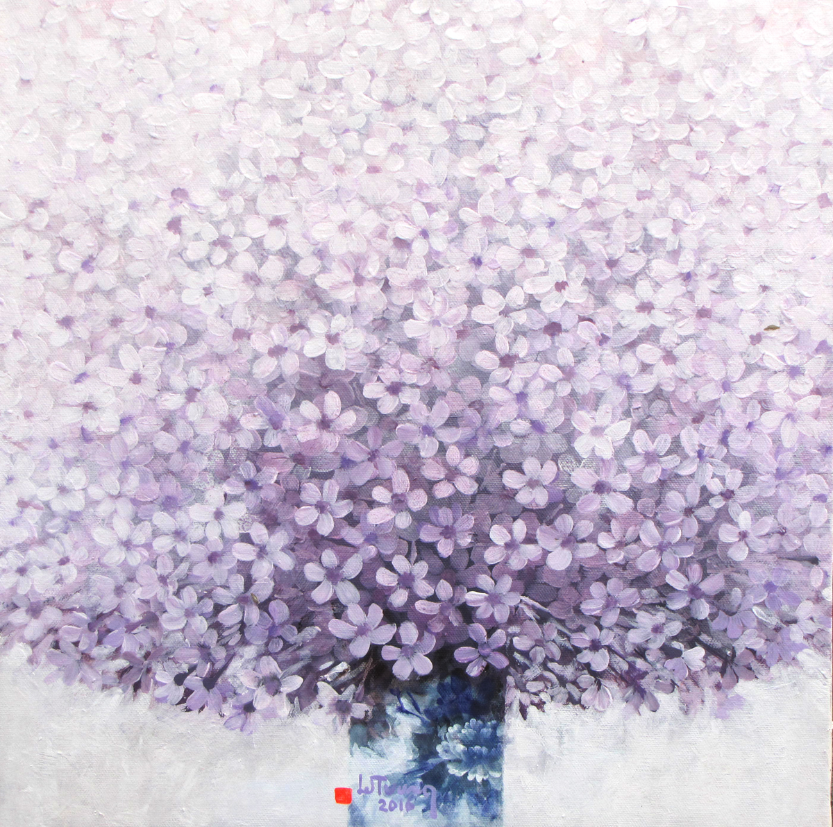 Vase of Purple Flowers - Vietnamese Paintings