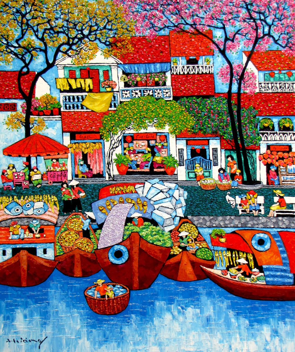 Tran Thu Huong-By the Hoai river-100x120