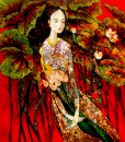 Lady with Lotus 03-80x80