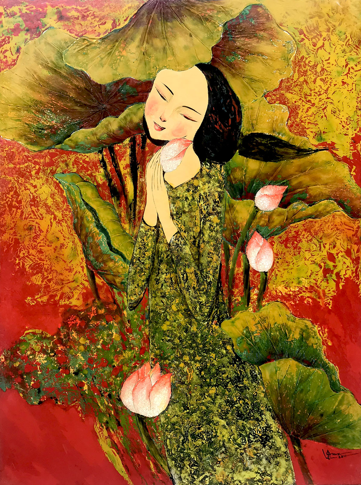 lady and lotus 08-60x80