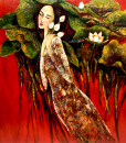 lady with lotus 05- 80x80