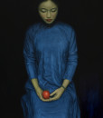 Girl with red fruit - 90x120
