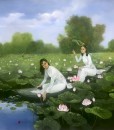 Young ladies with lotus 01-100x100