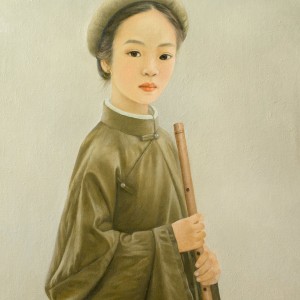 Young lady with flute -60x80-VNH