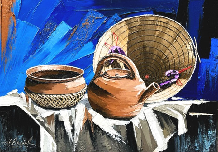 still life with conical hat-TM- 50x70